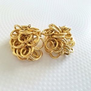 Vintage 80's Gold Bling Clip-On Earrings